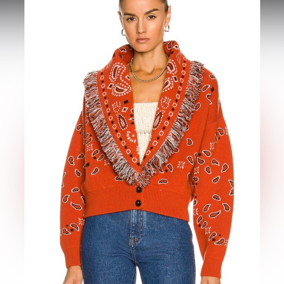 Alanui Bandana Fringed Jacquard Cardigan - Picture 8 of 12